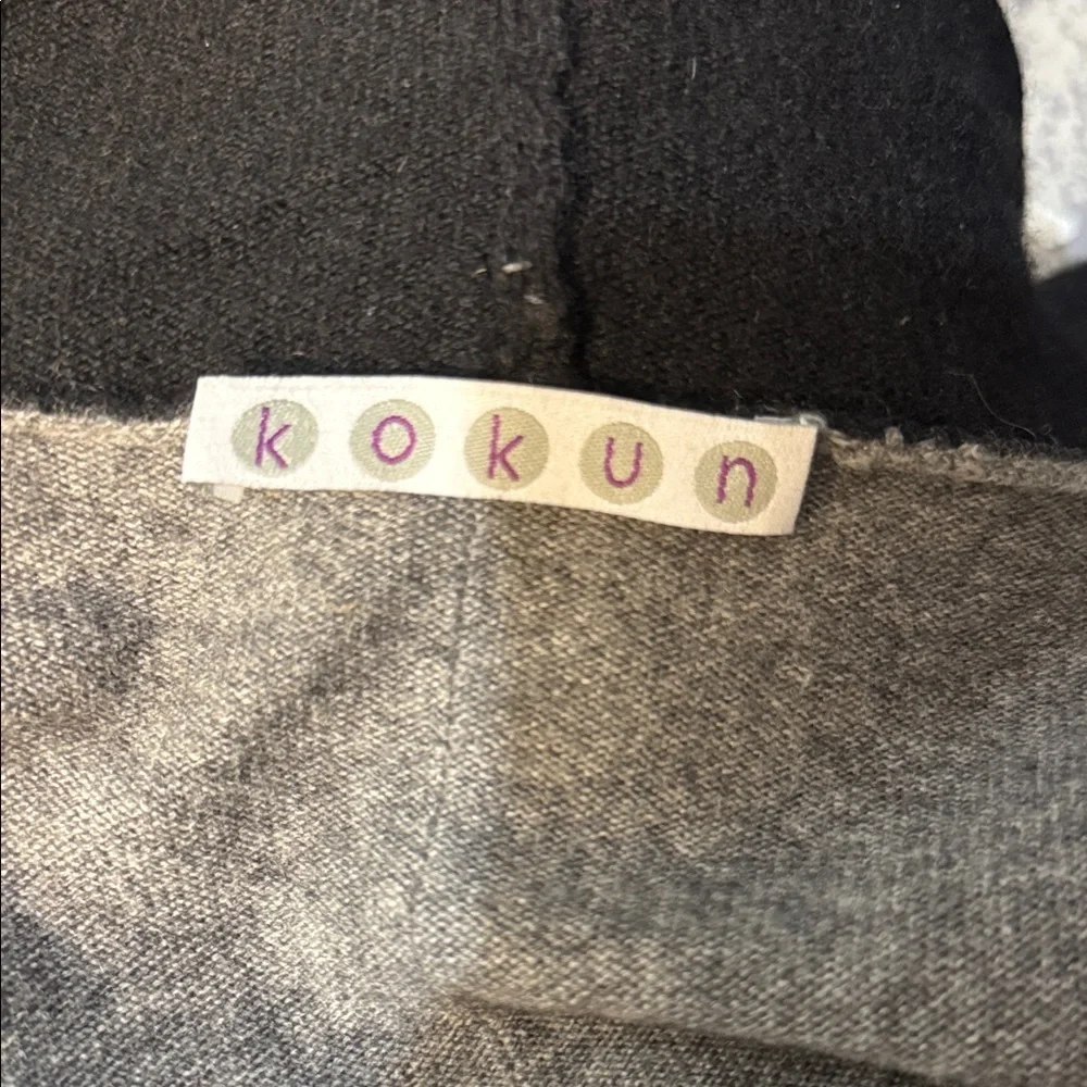 Kokun Wool Cashmere Open Front Sweater Lagenlook Cardigan. Size M